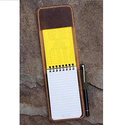 LHNB Personalized Real Genuine Leather Notepad Cover For Rite In The Rain Top-spiral Notebook 3" X 5" 4" X 6"