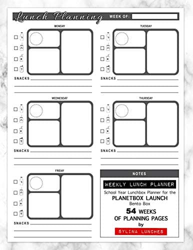 Weekly Lunch Planner: School Year Lunchbox Planner for the PlanetBox Launch Bento Box: 54 Weeks of Planning Pages (Bento Box Lunch Ideas)