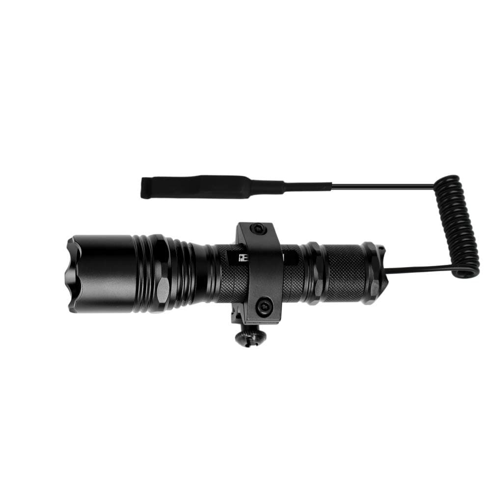 BESTSUN LED Torch Super Bright Waterproof Tactical Flashlight Xm-L2 LED 1200 Lumens 1 Mode Hunting Light with Pressure Switch and and Rail Rifle Mount for Picatinny AR (Battery not Included)