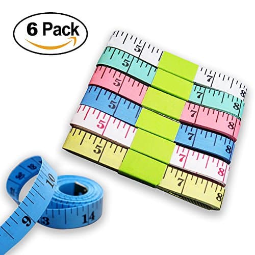 6 Pack Tape Measure 150cm/60 Inch 2 cm Width Double-scale Soft Tape Measuring Body Weight Loss Medical Body Measurement Sewing Tailor Cloth Ruler Dressmaker Flexible Ruler