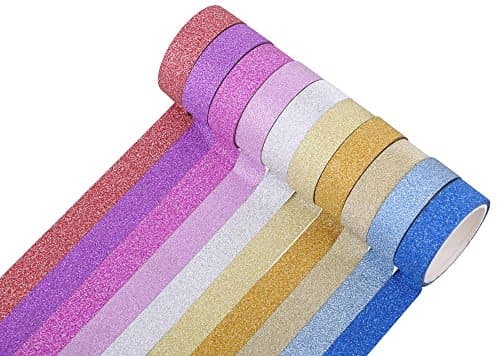30 Roll Mega Pack Glitter Washi Masking/Craft Tape Set, for Bullet Journal, Decoration, Gift Wrapping, and DIY