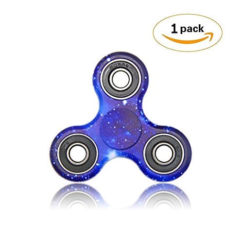 Tri-Hand Spinner & Fidget Toy for Relieving ADHD, Anxiety, Boredom and Adult Children (Star Blue)