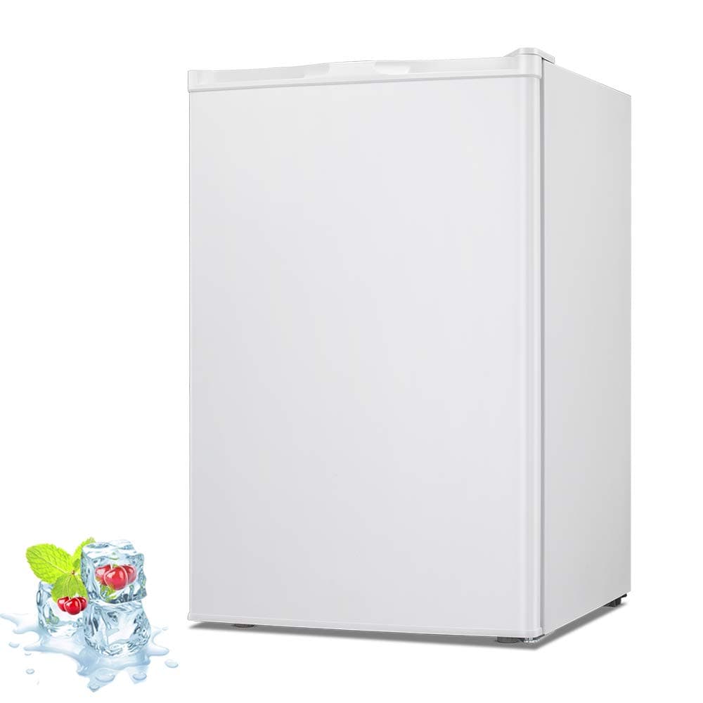 Kismile 3.0 Cu.ft Upright Freezer with Compact Reversible Single Door,Removable Shelves Free Standing Mini Freezer with Adjustable Thermostat for Home/Kitchen/Office