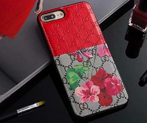 IPhone7/8 Case - New Elegant PU Leather Classic Style Protect Cover Case Compatible Apple iPhone7/8 Only(Red Flower)