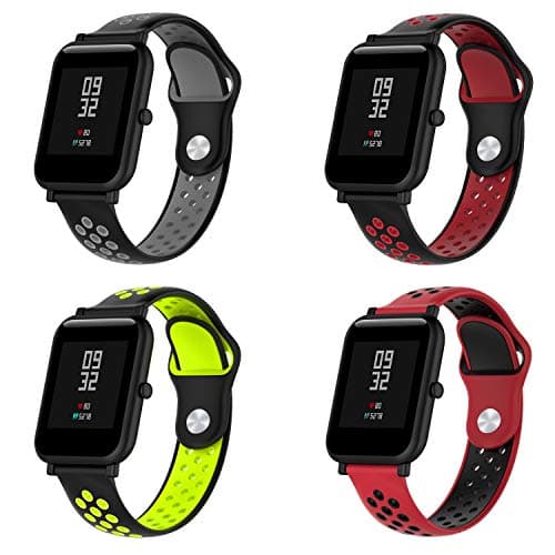 SenMore 20mm Soft Silicone Replacement Strap Band Compatible for Xiaomi Huami Amazfit Bip Younth smart watch/Ticwatch E 2nd Suitable Huawei Watch 2 (NO TRACKER)