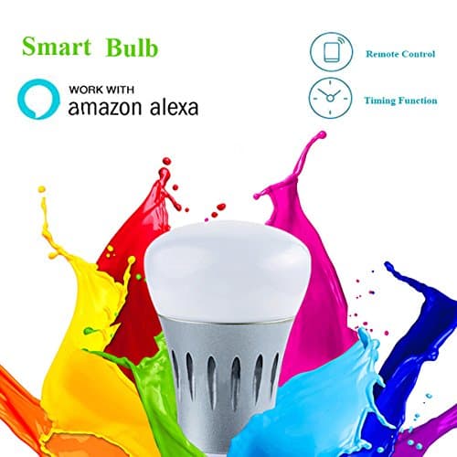 Smart Bulbs,Ferxe 60W Equivalent (7W) 6500K Smart Light, Wireless Control E27 Smart bulb,Dimmable Multicolored LED Smart Lighting, Compatible with Amazon Alexa and Google Assistant (1 pack)