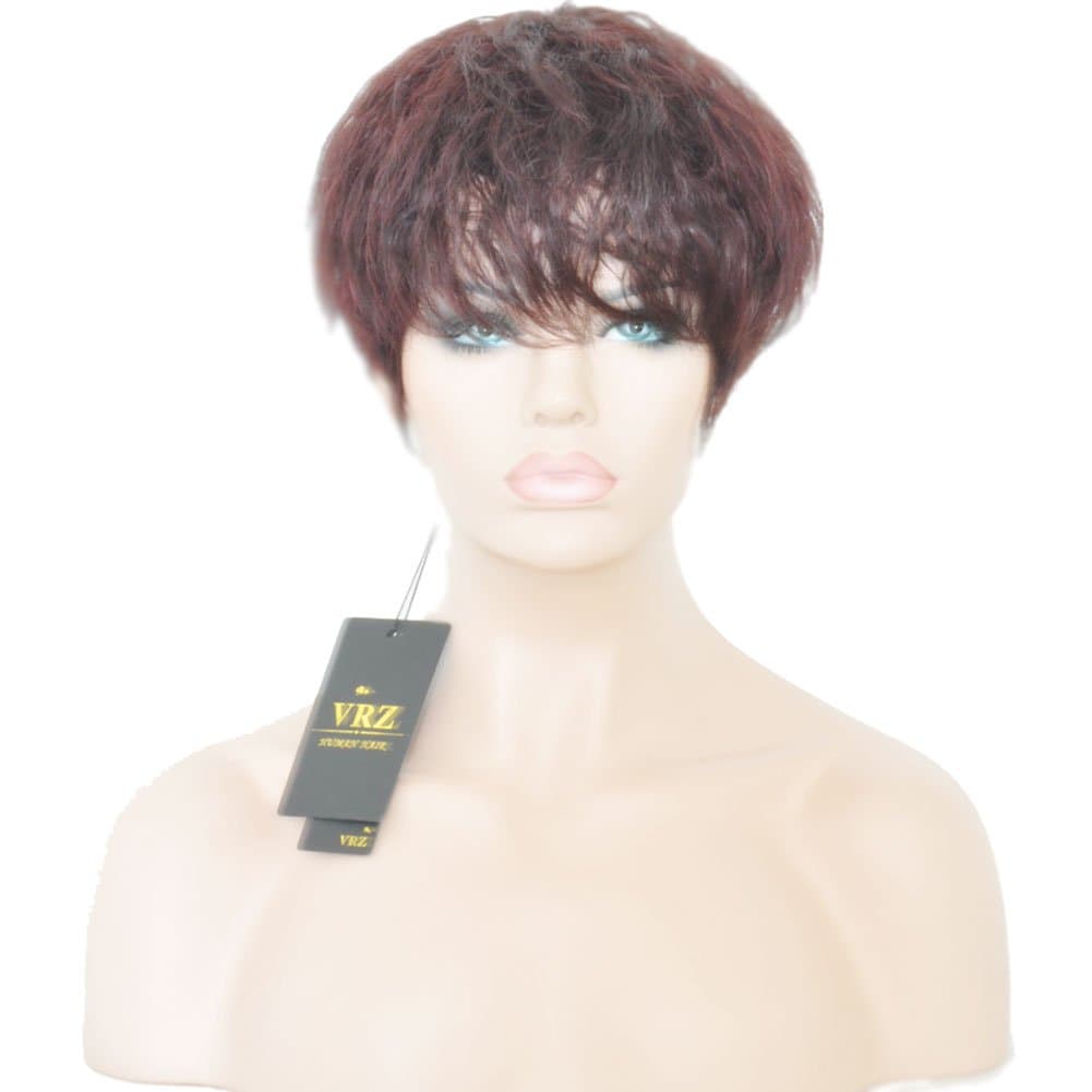 VRZ Short Human Hair Wigs Full Density Medium Average Cap Size Color 2/99 (YM8672)