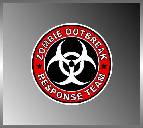 2 Zombie Outbreak Response Team Cool Vinyl Decal Bumper Sticker 3"