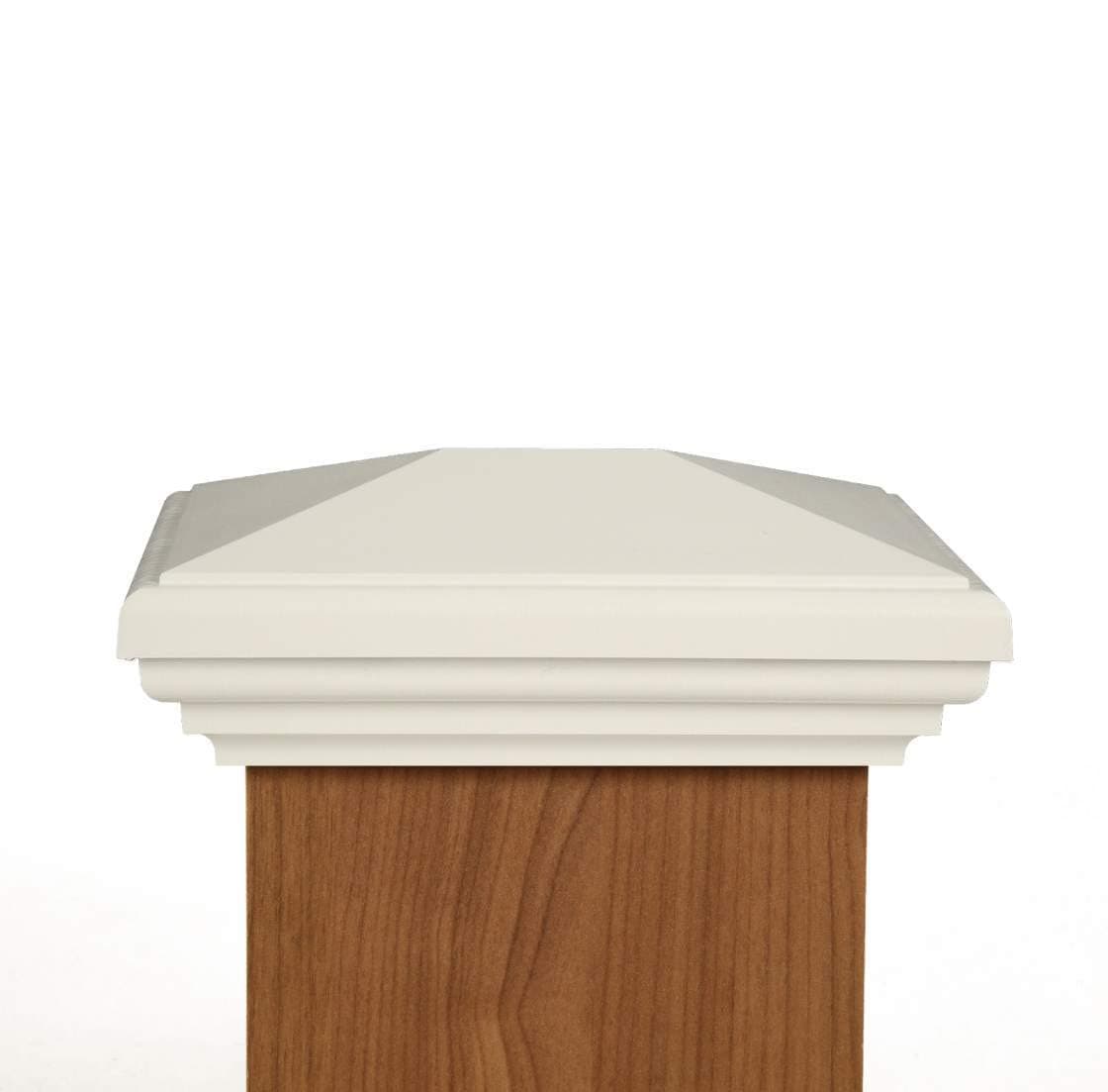 4x6 Post Cap | White New England Pyramid Style Square Top for Outdoor Fences, Mailboxes & Decks, by Atlanta Post Caps