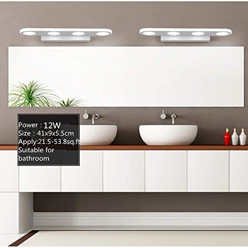 AFSEMOS 12W Bathroom Vanity Light, Modern Make up Mirror Light, Fashion LED Wall Light, Cabinet Mirror Light, 4-Lights Cool White 900 Lumen Bathroom Bedroom Lighting