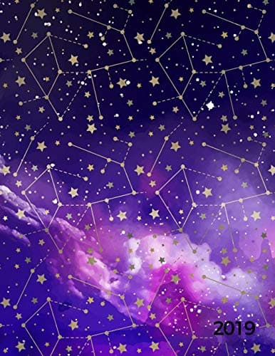 2019: Weekly Planner | Gold Galaxy Constellation | 8.5 x 11 in | Weekly View 2019 Organizer with Bonus Dotted Grid Pages + Inspirational Quotes + To-Do Lists: Volume 1 (Constellation 2019) Paperback – 17 Aug 2018