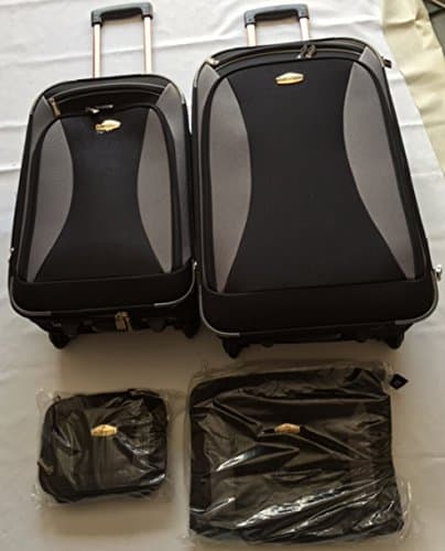 Vugati New Wave 4-piece Nested Luggage Set Black/Gray