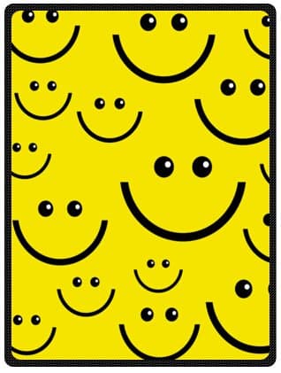 Smiley Face Queen Blanket Sumptuously Soft Plush Blanket 58" x 80" (Large)