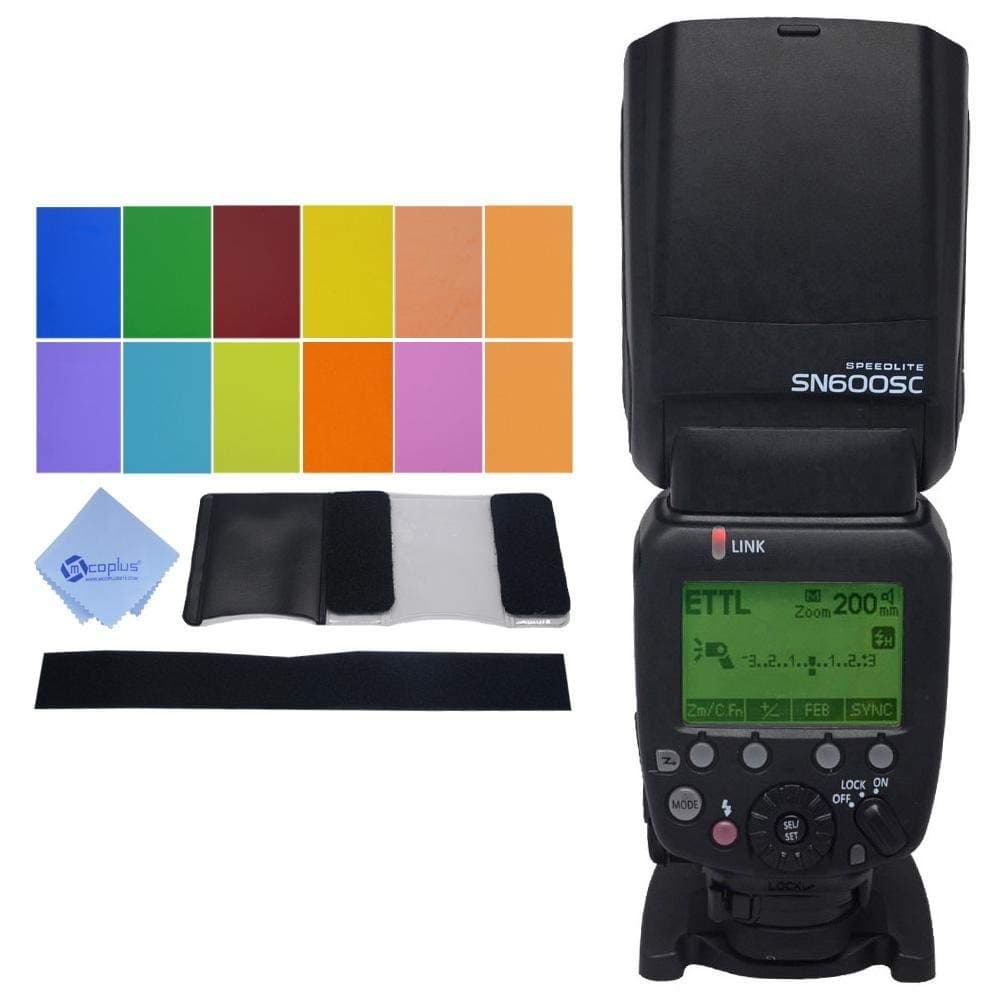 Shanny SN600SC GN62 Master Flash 1/8000S HSS E-TTL Speedlite for Canon EOS DSLR 500D 550D 600D 650D 700D 1000D 1100D 1200D 60D 70D 6D 7D 5D Camera + 12 Color Filter and Mcoplus Cleaning Cloth