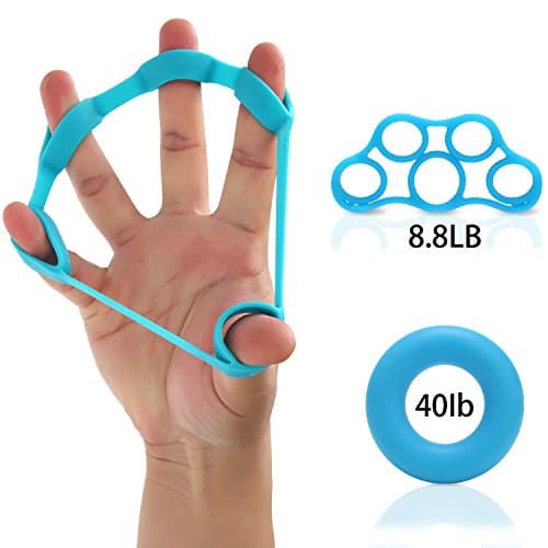 Wolf War Hand Strengthener Rings Finger Exercise Stretcher Hand Extensor Exerciser Finger Grip Trainer For Rock Climbing Athletes Musicians Stress Relief Rehabilitation-2 Pcs