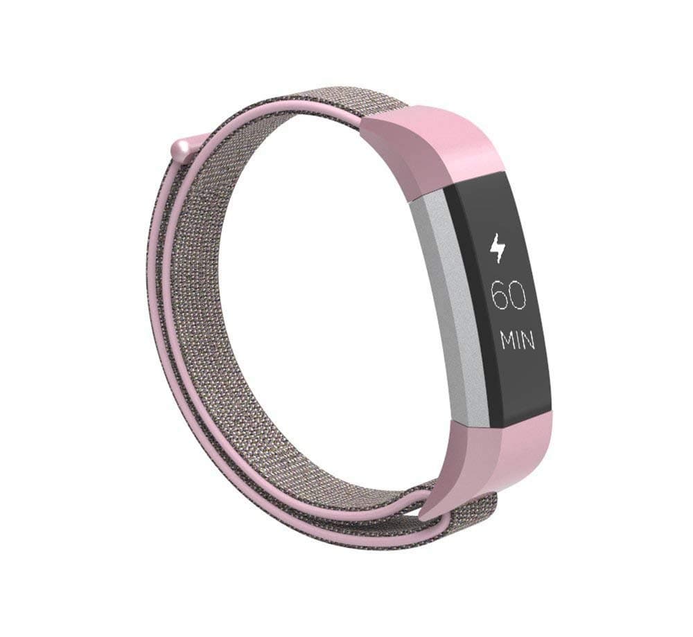 Kaing Fitbit Ace Replacement Bands for Kids, Nylon Adjustable Wristbands Accessory Sport Bands for Fitbit Ace/Alta/Alta HR Fitness Tracker (Sand pink)