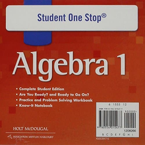 Holt McDougal Algebra 1: Student One Stop DVD 2011