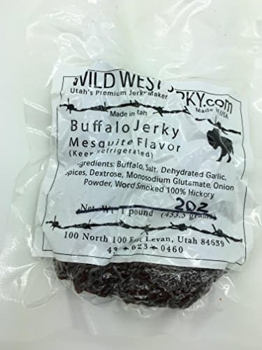 #1 Best Premium 100% Natural Grass Fed Hand Stripped 2 OZ. Thick Cut Delicious Tasty Bold Flavor Buffalo Jerky from Utah USA – Wood Smoked with Hickory Wood by Wild West Jerky
