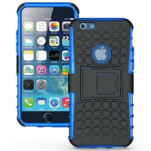 Kingo iPhone 6/6s Case Rugged Heavy Duty Dual Layer with Kickstand (Blue)