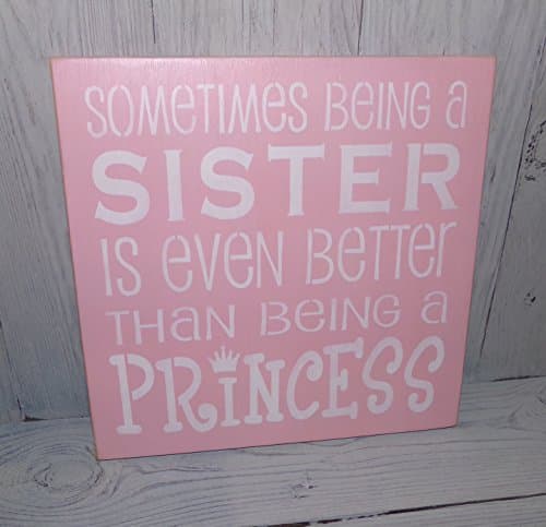 Sometimes being a Sister is better than being a Princess Girls Pink Bedroom Decor