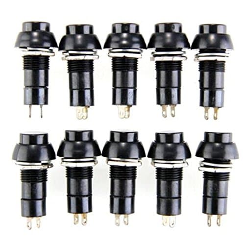 LOVELIFEAST 10Pcs 12V Heavy Duty Push-To-Make Button Switch Car Spst Dash Light Boat Auto Durable Professional