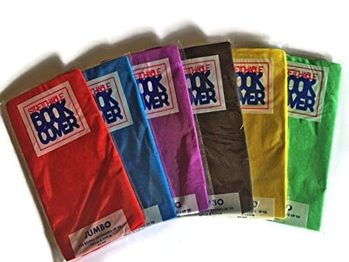 Stretchable Jumbo Fabric Book Cover - Solid Print (Pack of 6)