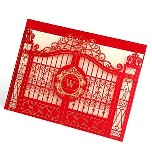 Laser Cut Invitations 3D Greeting Anniversary Custom Pocket With Envelope Vintage Door Design