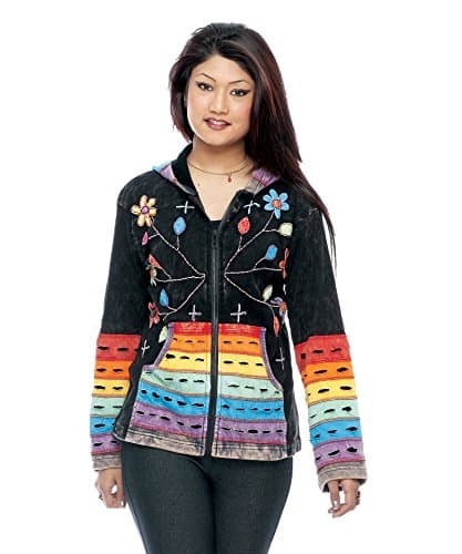 Inc Women's Rainbow Stripes and Flowers Jacket