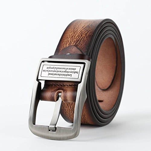 DSHQ Solid Belt - Mens Western Belts For Jeans With Full Grain Leather 1.5" Wide - Gift Box