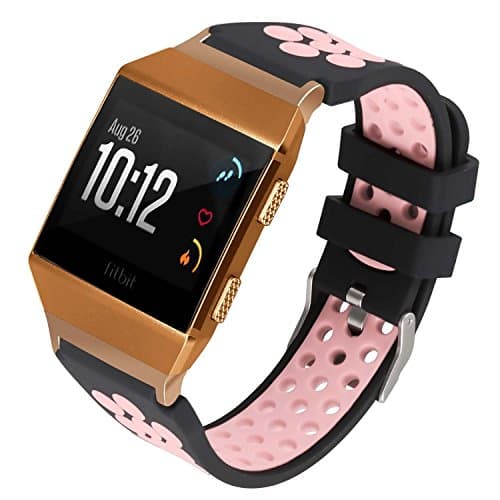 ESeekGo Compatible with Fitbit Ionic Band, Soft Silicone Breathable Sport Replacement Wristband with Metal Adapter Smart Watch Bracelet