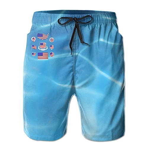 Athletic Men's Quickly Drying Shorts Printed Swim Trunk