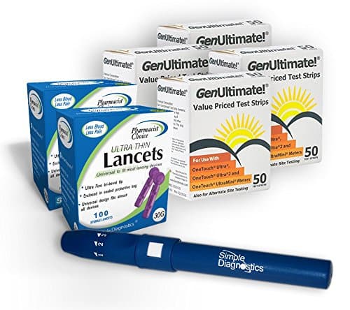Raindrop USA - GenUltimate! Starter Kit: 200 Test Strips w/ 200 Pharmacist Choice Lancets and Compatible Lancing Device - For use with OneTouch Ultra, Ultra 2, & UltraMini Meters