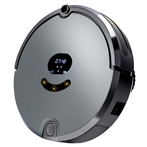 Robotic Vacuum Cleaner with Mop, Self-Charging Strong Suction Floor Cleaning Robot for Pet Hair and Allergens, Anti-Bump Sensor and Drop-Sensing Technology, Designed for Hard Floor and Thin Carpet