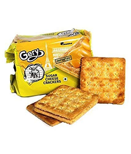 Gery Gone Mad Sugar Cheese Crackers - Crispy Biscuit Snack with Cheese Spread - Each Pack contains 5 Pairs Crackers (110 Grams x Pack of 2)