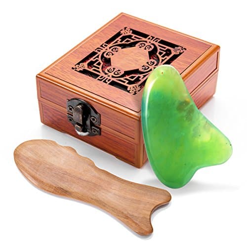 Jade Gua Sha Scraping Massage Tool: Best Jade Gua Sha Facial Massage Tool - High Quality Jade Guasha Board, Facial Beauty Tool, Gua Sha Facial Massage, Natural Therapy for Face/Neck/Hand/Arm