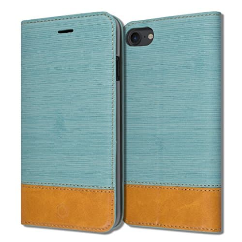 iphone 8 / 7 [ ORBIT FLEX Series ] [ Slim Wallet Flip Cover ] Diary Book Leather ID Credit Card Wallet Standing Soft Ultra Slim Fit Textured Grip Kickstand Case Apple iphone 8 / 7 [4.7inch ] (Blue)