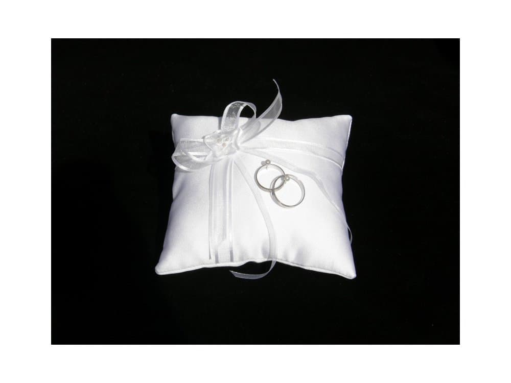Candle making RING CUSHION WHITE SATIN 14X14 cm