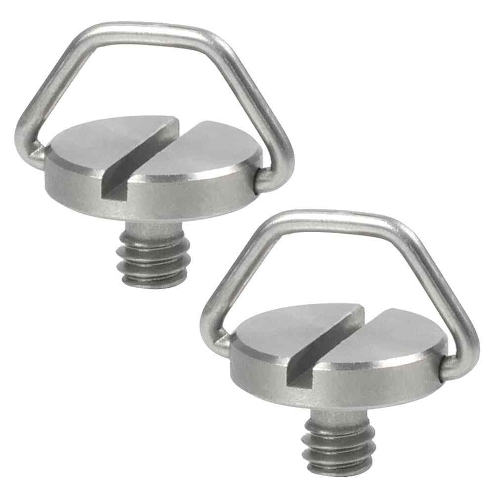 'Gran Voo Pack of 2 SR 61 1/4 D-Ring Screw Stainless Steel For Camera Tripod Monopod Quick Release Plate Ball Head
