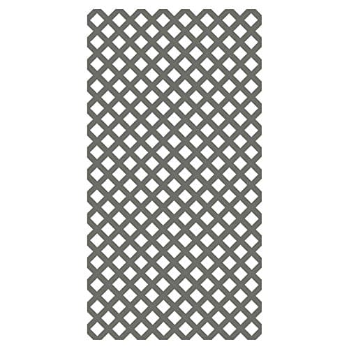 0.2 in. x 48 in. x 8 ft. Nantucket Gray Vinyl Classic Diamond Lattice (Pack of 2)