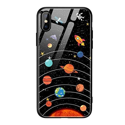 Tempered Glass Case iPhone 7 8 Plus Case Luxury Star Space Cover iPhone X Case iPhone6s 6 6s 7Plus XS Max XR (11D iPhone Xs 5.8)