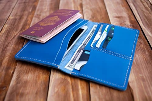 Royal Blue Leather iPhone Wallet Case for Men