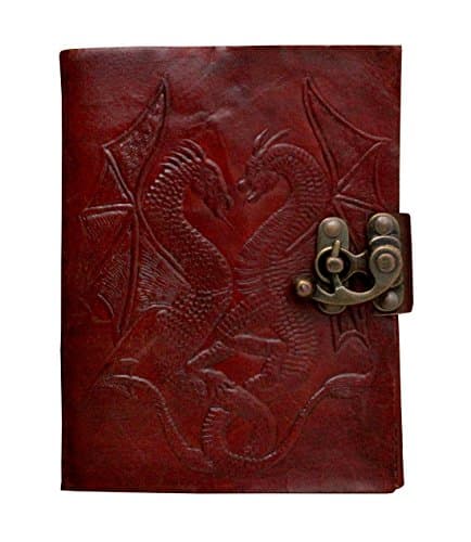 LEATHER JOURNAL Writing Notebook 100 Pages - Antique Handmade Leather Bound Daily Notepad For Men &amp; Women Unlined Paper Art Sketchbook Travel Diary to Write &amp; Draw in (5x7x2 inch)