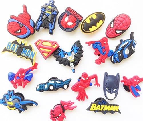 10 Pcs Set Batman and Spiderman Random Choose Style for Shoe Charms for Croc Shoes & Wristband Bracelet