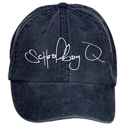 LongDaCo ScHoolboy Q Logo Cotton Baseball Cap with Adjustable Hat Men Navy