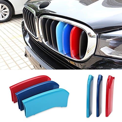 Tacraft 3-Color Kidney M-Tech Grille Insert Trim Stripe Cover For F15 BMW X5 Grille Insert 2014-2017 (For X5 (14-17))