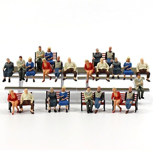 P4804 24 pcs All Seated Figures O scale 1:48 Painted People Model Railway NEW
