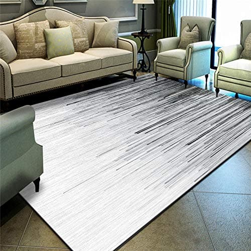 Simmia Home Modern Accent Abstract Area Rug Gray Gradient Lines diverging Traditional Anti-Static Water-Repellent Bedroom Nursery Contemporary Designer Carpets, Size: 80120CM