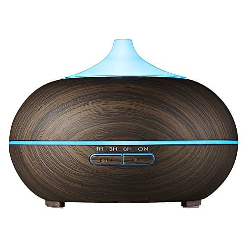 Kumiba 250ml Aromatherapy Essential Oil Diffuser with Wood Grain Changeable LED Light Humidifier Ultrasonic Cool or Warm Mist Suitable for Baby Old and All Age Range (250ml)