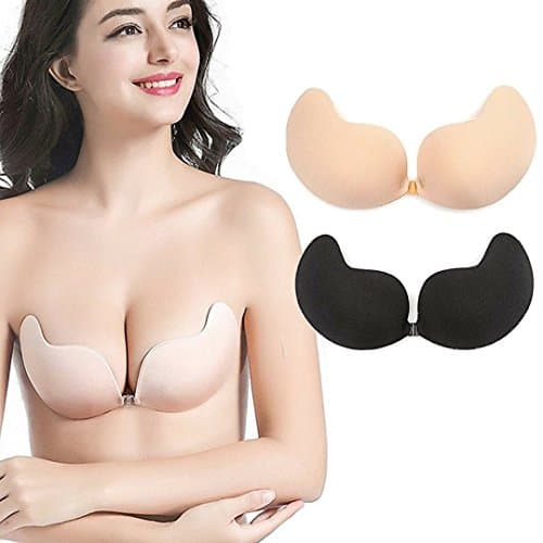 YEVANI PADDED Push Up Adhesive Bra Backless Strapless Silicone Stick-on (A/B, NUDE)
