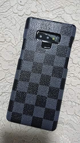 HeiL NOTE9 TPU (Fast US Deliver Guarantee Fulfilled by Amazon) New Elegant Luxury PU Leather Monogram Pattern Classic Style Cover Case for Samsung Galaxy Note 9 ONLY (Grey TPU)